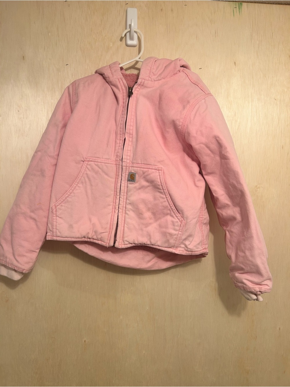 Carhartt Kids Pink Hooded Puffer Jacket